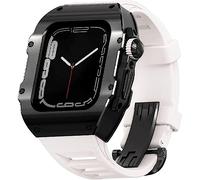 XFZJCHAP Caja de goma de la caja del reloj RM de acero inoxidable, para la banda de ejercicio a prueba de choque de biseles de titanio de 49 mm para hombres para mujeres, para iwatch 8 49 mm