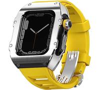 XFZJCHAP Caja de goma de la caja del reloj RM de acero inoxidable, para la banda de ejercicio a prueba de choque de biseles de titanio de 49 mm para hombres para mujeres, para iwatch 8 49 mm