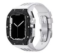 XFZJCHAP Kit de modificación de la banda de reloj, para 44 mm de 45 mm, caja de reloj de fibra de carbono para iWatch Series 8 7 6 5 4 SE, kit de mod de banda de goma deportiva de goma