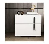 XFZJCHAP Mesa Auxiliar de Cama Moderna Laca Simple Laca gabinete de Cama Mada de Almacenamiento de Almacenamiento de Piso Entero, Mesa de Noche Blanca (Izquierda L50xd40xh50cm)