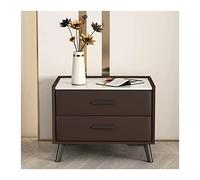 XFZJCHAP Mesa Auxiliar de la Cama Café Moderno de la Noche de la Pizarra lacada Simple Gabinete del gabinete del Dormitorio del Dormitorio del Dormitorio de 2 cajones de Almacenamiento Nocturno