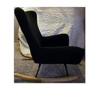 XGANGM Fundas Sillas Mecedora con Brazos Elastica Fundas Sillón Relax Fundas Silla Lactancia Escandinavo Sillas Mecedora Protectoras Salón Dormitorio Balcón,Negro,1PC