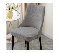 XGANGM Pack 4/2 Fundas para Sillas Elástica de Comedor con Reposabrazos Pequeños Respaldo Curva Fundas para Sillas de Cocina/Bar Comedor Silla Cubiertas con Brazos,Dark Grey,4PCS