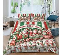 XGASVBKWA Festive Holiday Funda Edredon 3 Piezas Compuesto Impresión 3D Cierre de Festive Holiday Funda de Edredón Funda de Almohada a Juego Lavables Transpirable for Adolescentes Double（200x200cm）