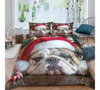 XGASVBKWA Holiday Festive Style Funda de Edredón Microfibra 3 Piezas Impresión 3D Cierre de Holiday Festive Estilo Funda Edredon Fundas de Almohada Lavables Transpirable for Familia Double（200x200cm）