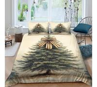 XGASVBKWA Vintage Holiday Funda Edredon Microfibra Suave Juego de 3 Piezas Estampado 3D Vintage Holiday Funda de Edredón con Funda de Almohada Antibacteriana Lavables for niña Double（200x200cm）