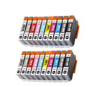 XGdEKA 10 20 30 40 50pcs PFI 300 PFI300 Reemplazo de Cartucho de Tinta Compatible con el Color para Suministros de Impresora de Tinta Universal de Impresora ImagePrograf Pro 300(PFI-300-20pcs 2set)