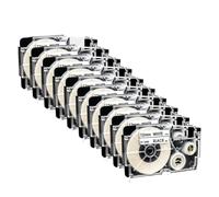 XGdEKA 10 20 30 Paquetes de Cinta para Fabricante de Etiquetas 12 mm XR-12WE Compatible con Impresora KL-120 KL-60 KL-820(10 Pcs)