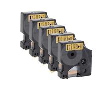 XGdEKA 10pcs 12 mm de Cinta D1 45013 45010 45018 45024 Cinta de Etiqueta Compatible para LabelManager 160 280 y Fabricantes de Etiquetas similares ColorPop(5PK Black on Gold)