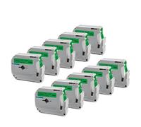 XGdEKA 10pk Negro en Blanco M-K231 Etiquetas compatibles La Cinta de etiquetado de 12 mm Funciona con MK 231 MK-231 Etiqueta Maker M Cinta para Dispositivo de etiquetado(10PK-Black on Green)