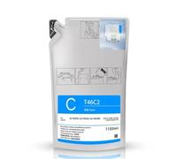 XGdEKA 1100ml T46C8 T46C2 T46C3 T46C4 Dye SUBLIMACIÓN Tint Pack Compatible con F6370 F9470 F9470H SC-F6370 SC-F9470 SC-F9470H PRINTERES(T46C2-Cyan)