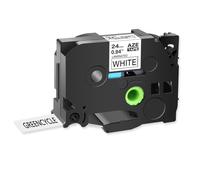 XGdEKA 24 mm AZE-251 Etiqueta Laminada estándar Compatible con impresoras TZE-251 Negro en Cinta de Etiqueta Blanca(1PK-24mm-AZE-251)