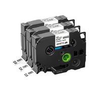XGdEKA 3 5 10 Uds. Cintas de Tela for Planchar FA231 FA241 12mm 18mm FA3 FA3R FA4 FA4R Compatible con Impresora de Etiquetas PTH110(3PK Black on White)