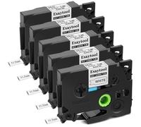 XGdEKA 3 5 8 10 PCS Cintas DE PARTICIPACIÓN CALEFICIAL Compatible con Lata Cinta para HSE-231 HS-631 Funciona con PT-P750W IMPRESTOR(5PK Black on White)