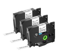 XGdEKA 3PK TZE-231 Cinta de Etiquetas Negra sobre Blanca de 12 mm Compatible con Cintas TZE-231 TZ335 631 para Fabricantes de Etiquetas H110 D450(3PK Blue on Clear)