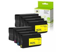 XGdEKA 4 Paquete 8 Paquete Rendimiento 962xl 962 Cartucho de Tinta Negro y Tricolor Funciona con OfficeJet Pro 9010 9015 9020 9025 9026 9029 Impresoras(8PK Black and Color)