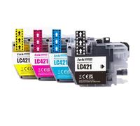 XGdEKA 421 Cartucho de Tinta Compatible LC421 Capacidad estándar para DCP J1050DW MFC J1010DW DCP J1140DW Impresoras(1SET)