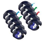XGdEKA 5pcs 10pcs 12 mm LT Tape Compatible con 91201 91331 12267 91202 91200 Tapas de Etiqueta para la Impresora de Etiquetas LT100H(10PK 5Mixed Colors)