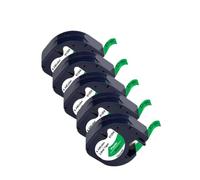 XGdEKA 5pcs 10pcs 12 mm LT Tape Compatible con 91201 91331 12267 91202 91200 Tapas de Etiqueta para la Impresora de Etiquetas LT100H(5PK Black on Green)