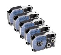 XGdEKA 5pcs 10pcs XR12 Cinta de Cinta de Etiqueta Compatible con KL-60 La Impresora de Etiqueta KL-100 Funciona con XR-12WE XR-12YW XR-9WE XR-9YW 9 mm 12 mm de 12 mm(5PK Black on Blue)