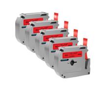 XGdEKA 5pcs MK-231 M-K231 MK231 MK-131 MK Cinta Adhesiva Etiqueta Compatible con la Impresora de Etiqueta PT-70 PT-80(5PK Black on Red)