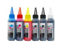 XGdEKA 6color 100ml Kit de Tinta de Tinte Universal Compatible para PGI 225 325 425 525 625 725 825 220 221 320 321 520 521 820 821 Cartillos de Impresora(6color 100ML Dye Ink)