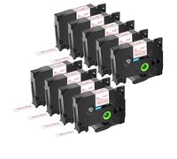 XGdEKA 9pcs Black on White Label Tape 12 mm Compatible con TZE 231 TZE335 S131 FX231 Las Cintas Funcionan con el Fabricante de Etiquetas PTH110 D210(Red on wihte)