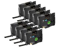 XGdEKA 9pcs Black on White Label Tape 12 mm Compatible con TZE 231 TZE335 S131 FX231 Las Cintas Funcionan con el Fabricante de Etiquetas PTH110 D210(Gold on Black)