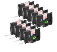 XGdEKA 9pcs Black on White Label Tape 12 mm Compatible con TZE 231 TZE335 S131 FX231 Las Cintas Funcionan con el Fabricante de Etiquetas PTH110 D210(Red on Clear)