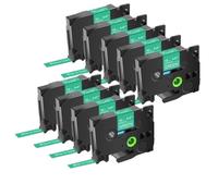 XGdEKA 9pcs Black on White Label Tape 12 mm Compatible con TZE 231 TZE335 S131 FX231 Las Cintas Funcionan con el Fabricante de Etiquetas PTH110 D210(White on Green)