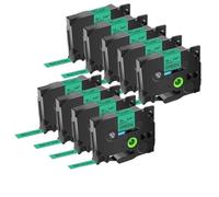 XGdEKA 9pcs Black on White Label Tape 12 mm Compatible con TZE 231 TZE335 S131 FX231 Las Cintas Funcionan con el Fabricante de Etiquetas PTH110 D210(Black on Green)