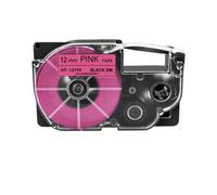 XGdEKA Capas de Etiqueta Compatible 9 12 18 24 mm XR para XR12WE XR12X XR9WE XR18WE Las impresoras de Etiqueta Wewer Funcionan con KL120 KL60 KL130(Black on Fluo Pink)