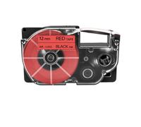 XGdEKA Capas de Etiqueta Compatible 9 12 18 24 mm XR para XR12WE XR12X XR9WE XR18WE Las impresoras de Etiqueta Wewer Funcionan con KL120 KL60 KL130(Black on Red)