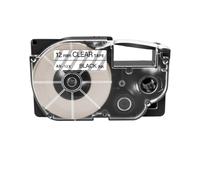 XGdEKA Capas de Etiqueta Compatible 9 12 18 24 mm XR para XR12WE XR12X XR9WE XR18WE Las impresoras de Etiqueta Wewer Funcionan con KL120 KL60 KL130(Black on Clear)