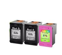 XGdEKA Cartucho de Tinta Compatible 67xl Rendimiento Negro y Tricolor 67xl para Impresora 6052 6055 Pro 6452 6455 6458(2PK Black-1PK Color)