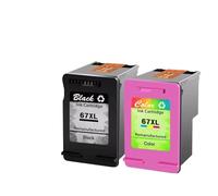 XGdEKA Cartucho de Tinta Compatible 67xl Rendimiento Negro y Tricolor 67xl para Impresora 6052 6055 Pro 6452 6455 6458(1PK Black-1PK Color)