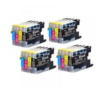 XGdEKA Cartucho de Tinta Compatible LC1280 LC1240 LC1220 para MFC J280W J430W J435W J5910DW J625DW J6510DW J6910DW DCP J725DW(4SET)