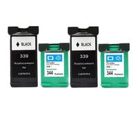 XGdEKA Cartucho de Tinta Compatible para 339 344 HP339 339XL 344XL para Photosmart 2575 2610 2710 8050 Deskjet 5740 5745 5940 6520 6540(2BK 2COLOR)