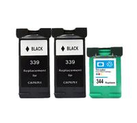 XGdEKA Cartucho de Tinta Compatible para 339 344 HP339 339XL 344XL para Photosmart 2575 2610 2710 8050 Deskjet 5740 5745 5940 6520 6540(2BK 1COLOR)