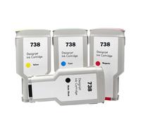 XGdEKA Cartucho de Tinta Compatible para 738 738 Tinta 676M6A 676M7A 676M8A 498N8A Color Ink Jet DesignJet T950 T850 Impresora Funciona con Tinta de reemplazo Alternativa(1pcs C-300ML)