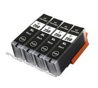 XGdEKA Cartucho de Tinta Compatible PGI250 PGI250 CLI251 para MG5420 MG5422 MG5520 MG5522 MG6420 IP7220 MX722 MX922 IX6820(4PCS Black)