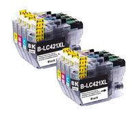 XGdEKA Cartuchos de Tinta de Capacidad compatibles para LC421 y LC421XL para Impresora DCP-J1050DW MFC-J1010DW DCP-J1140DW(2SET)