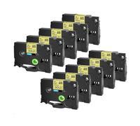 XGdEKA Cinta de Cinta de Etiquetas 10 Uds TZe231 TZe241 TZe251 TZe335 6mm 9mm 12mm 18mm 24mm Compatible con el Fabricante(Black on Gold)