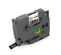 XGdEKA Cinta de Etiqueta Blanca de 12 mm TZE TZ231 TZ Lamined Tape 231 Tz 231 131 Black on White Compatible con el Fabricante de Etiquetas PT-H110(Gold on Black)