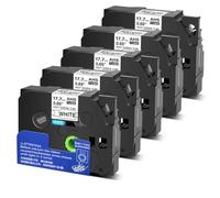 XGdEKA Cinta de Etiqueta Compatible con 5 Piezas para HSE-241 0. 69 "Tubos de Encogimiento de Calor Negro sobre Blanco Funciona con impresoras de Etiqueta