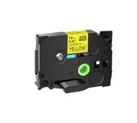 XGdEKA Cinta de Etiqueta Negra en Blanca de 12 mm TZE 231 Compatible con impresoras de Etiqueta TZ231 Tachague la Cinta Adhesiva acrílica Funciona con 131 241 Modelos H110(Flexible BK onyellow)