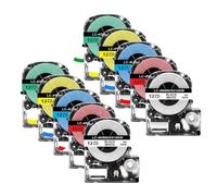 XGdEKA Cinta de Etiqueta SS12KW de 12 mm 5/10pcs Compatible con LK-4WBN ST12KW Etiqueta El Fabricante Funciona con la máquina de Impresora LW-300 400 Label(10PK 5Mixed Colors)