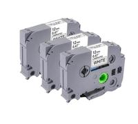 XGdEKA Cinta de Etiquetas 12 mm x 8 m TZE-231 Paquete de 1 a 10 Compatible con PT-D210 PT-H110 PTD600 PTD400AD(3 Pcs)