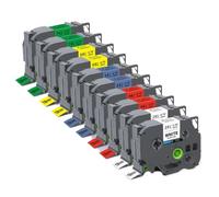 XGdEKA Cinta de Etiquetas 2 5 10PK TZe241 Compatible con Tze Tze-241 Cinta de Impresora Negra sobre Blanca de 18 mm para Fabricante de Etiquetas(10PK 5Mixed Colors)
