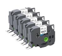 XGdEKA Cinta De Etiquetas 24 Mm TZe251 Tz 251 Negro sobre Blanco Laminado 2 Piezas 5 Piezas Compatible con Rotuladora(5PK Black on White)